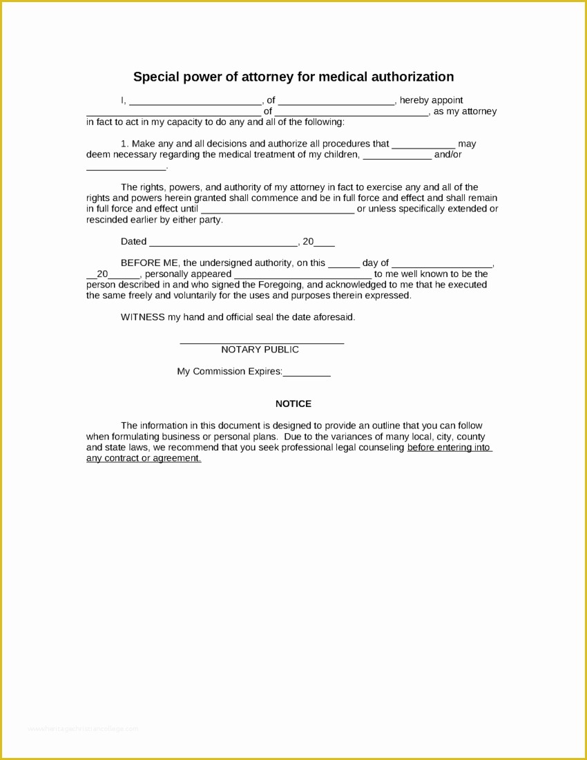 Special Power Of attorney Template Free Of Sample Special Power Of