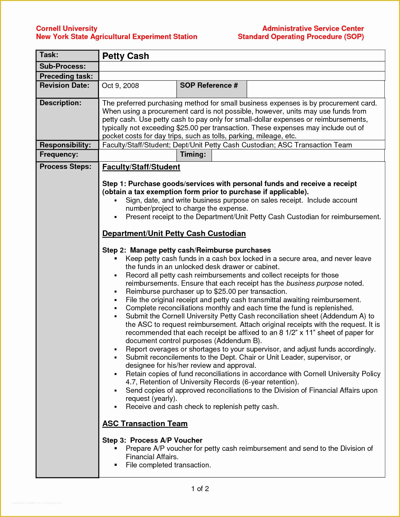 Standard Operating Procedure Template Free Of 10 Standard Operating 