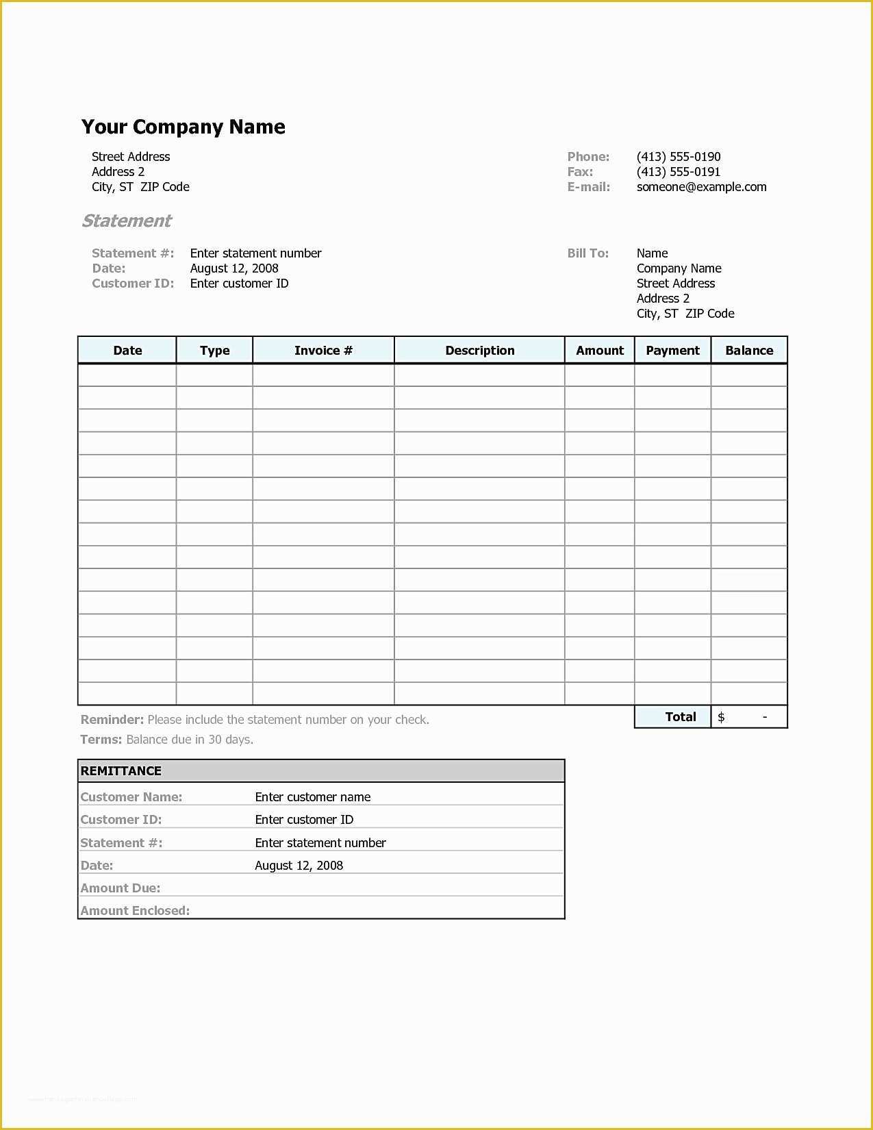 Statement Of Invoices Template Free Of Statement Of Outstanding ...