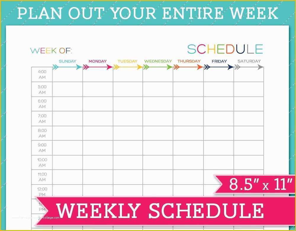 Teacher Schedule Template Free Of Blank Printable Weekly Schedule ...