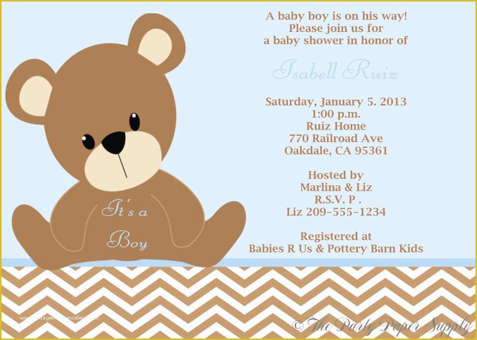 47 Teddy Bear Baby Shower Invitations Templates Free 