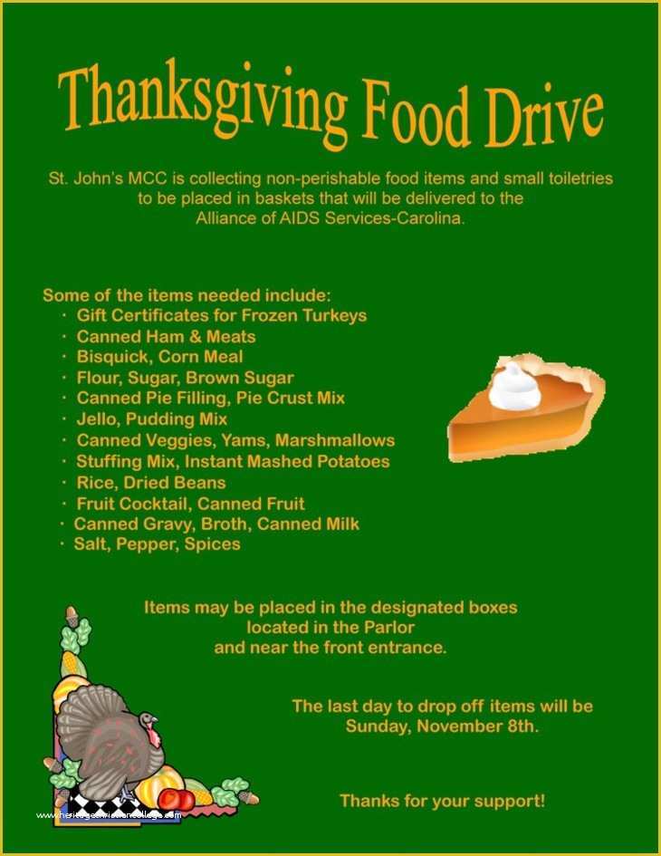 Thanksgiving Food Drive Flyer Template Free Of Thanksgiving Food Drive ...