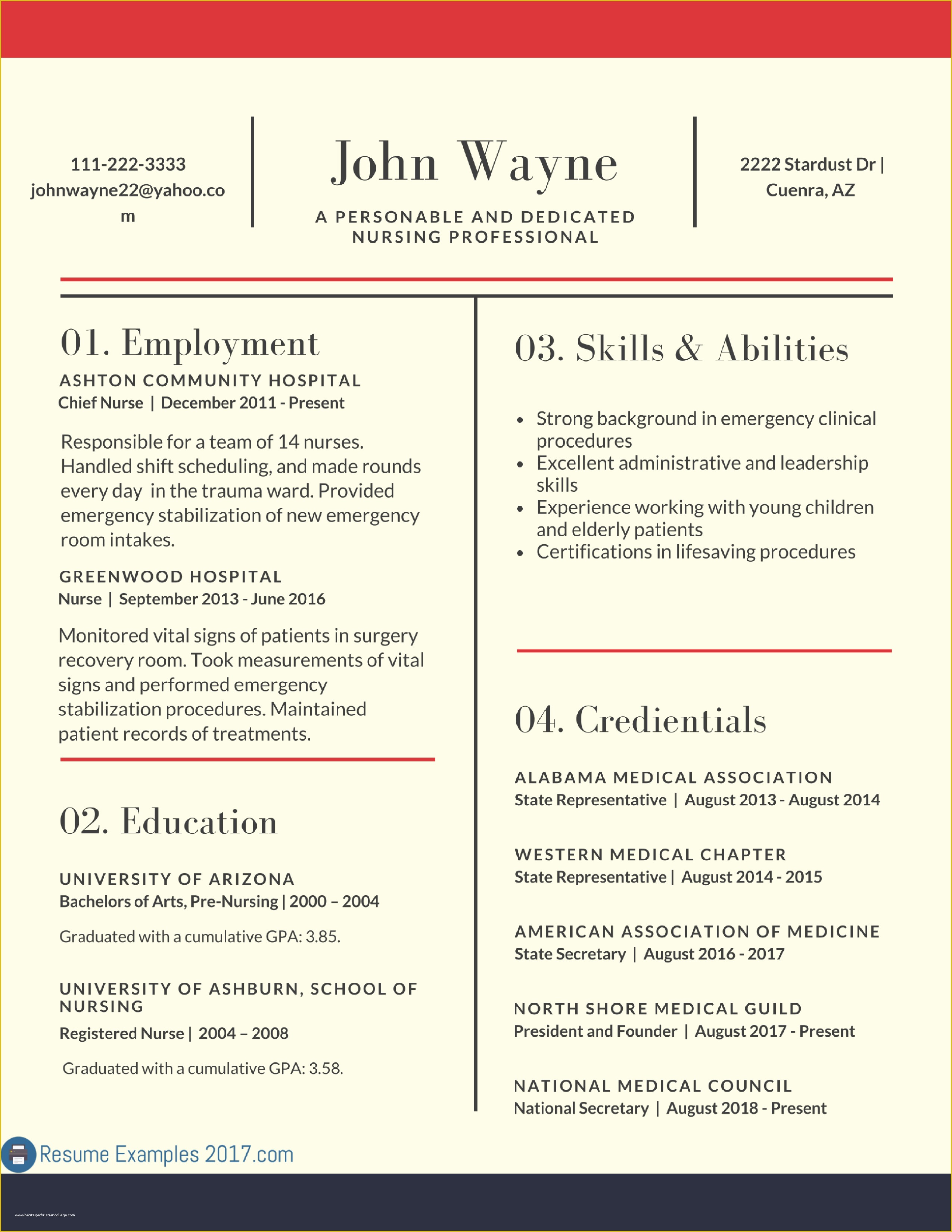 free modern resume template 2018