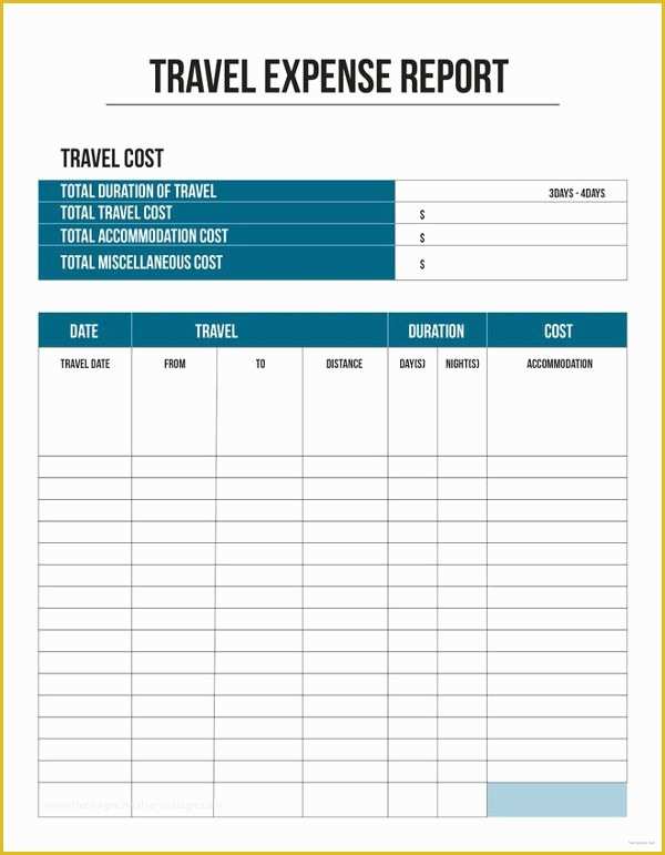 Travel Expenses Template Free Download Of 11 Travel Expense Report 