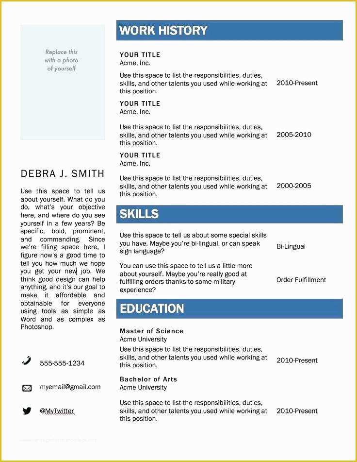 Two Column Resume Template Word Free Of Resume Templates For Word 