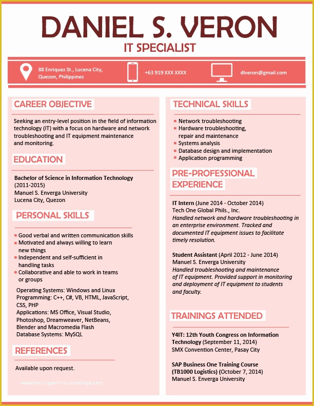 51 Two Column Resume Template Word Free Heritagechristiancollege