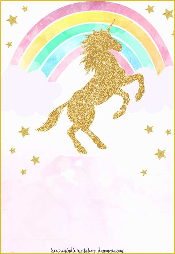 Unicorn Party Invitations Free Template Of Free Printable Golden 