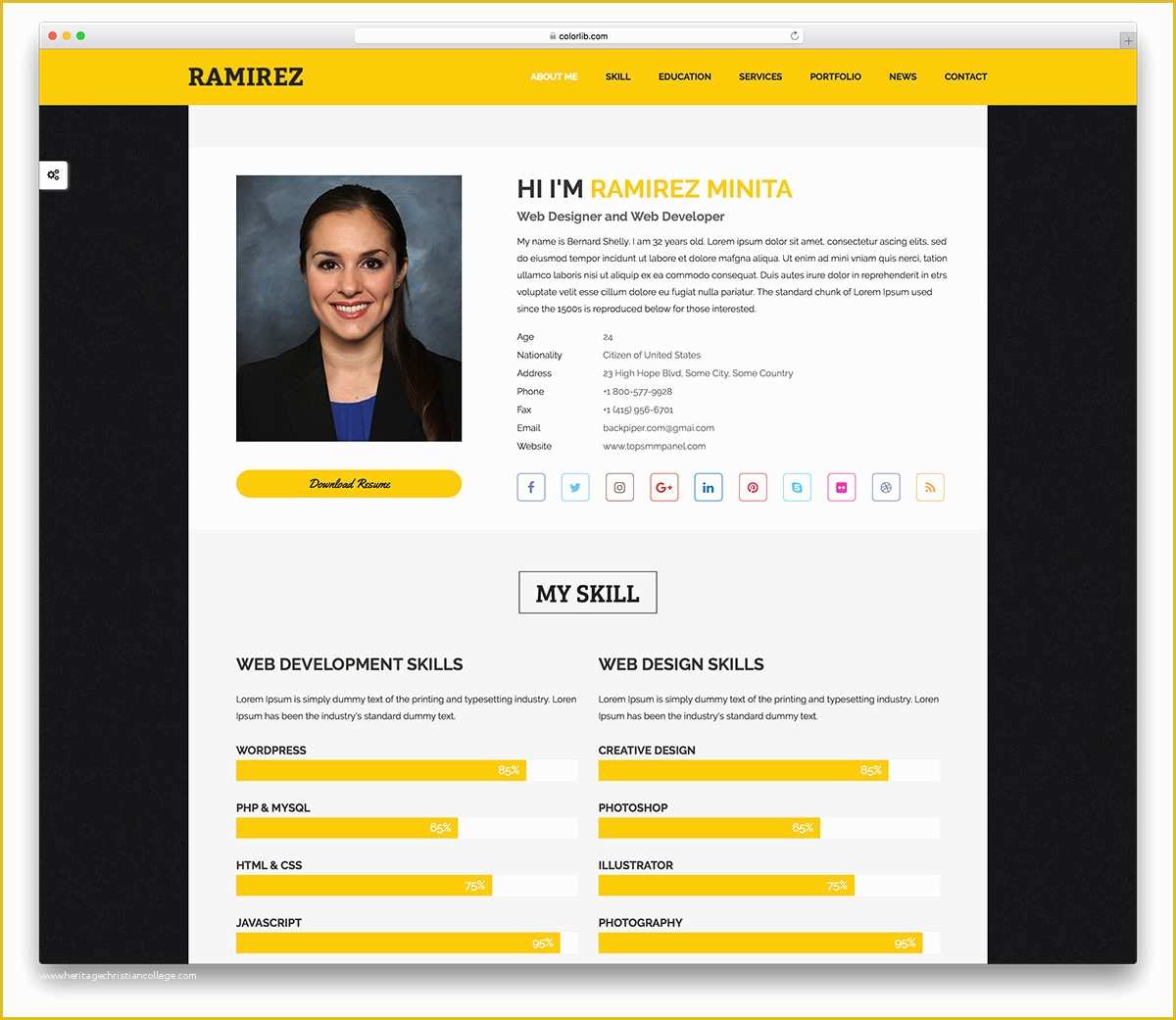 User Profile Website Template Free Of 20 Free Personal Website 