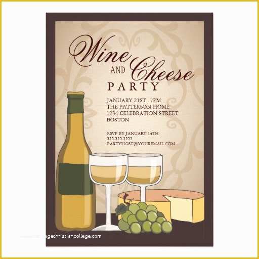 Wine and Cheese Party Invitation Template Free Of Tuscan Wine & Cheese Tasting Party Invitation 5" X 7