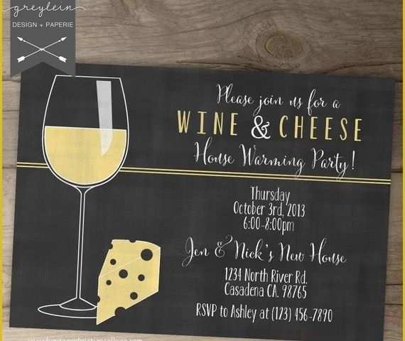 Wine and Cheese Party Invitation Template Free Of Wine and Cheese Invitations House Warming Chalkboard Invites